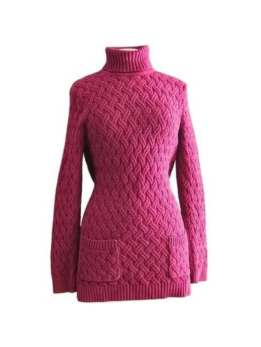 VTG Y2K Red Cotton Knit long line Sweater, Medium